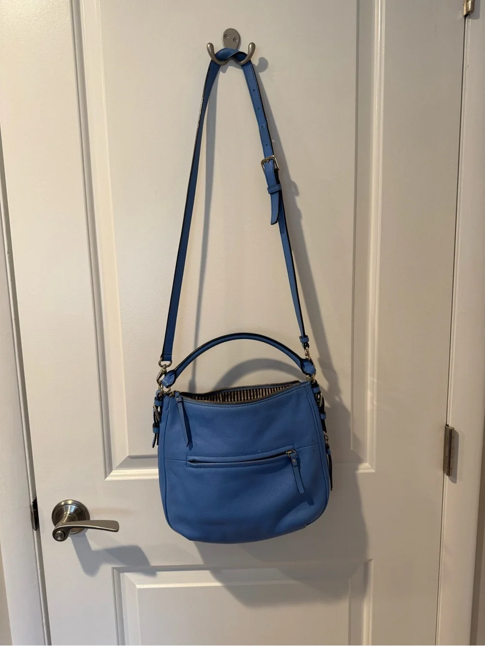 kate spade Blue Leather Crossbody Bag with Adjustable Strap